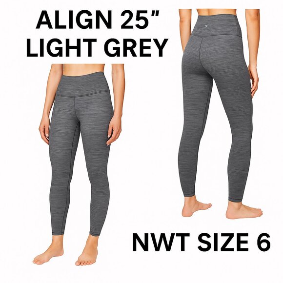 NWT Lululemon Align Pant 25” Lt. Grey Sz 6 High Rise Buttery Soft Yoga Leggings - Picture 1 of 7